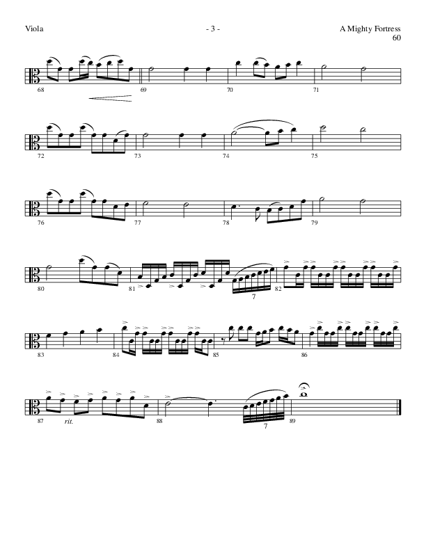A Mighty Fortress (Choral Anthem SATB) Viola (Lillenas Choral / Arr. Gary Rhodes / Orch. Tim Cates)