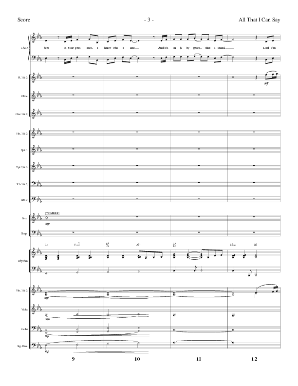 All That I Can Say (Choral Anthem SATB) Orchestration (Lillenas Choral / Arr. Russel Mauldin)