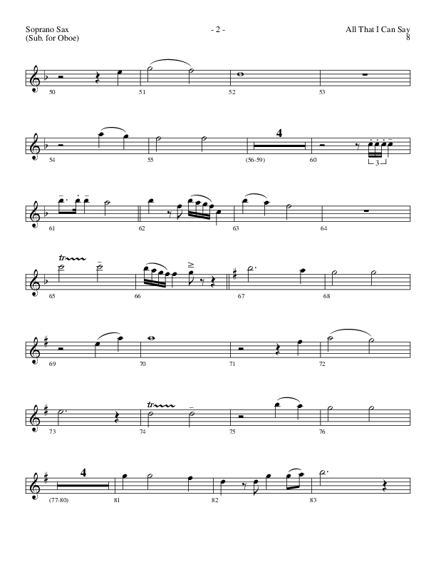 All That I Can Say (Choral Anthem SATB) Soprano Sax (Lillenas Choral / Arr. Russel Mauldin)