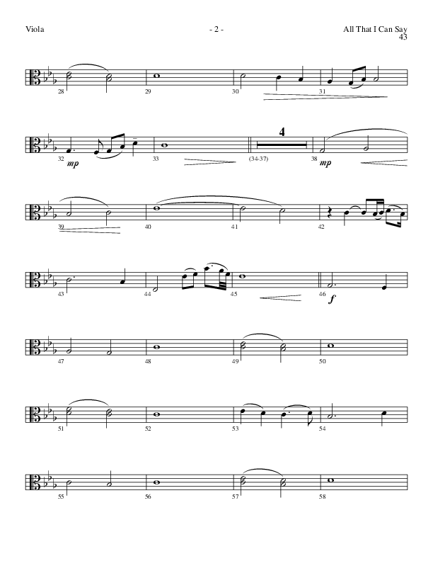 All That I Can Say (Choral Anthem SATB) Viola (Lillenas Choral / Arr. Russel Mauldin)