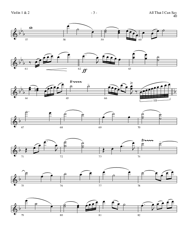 All That I Can Say (Choral Anthem SATB) Violin 1/2 (Lillenas Choral / Arr. Russel Mauldin)