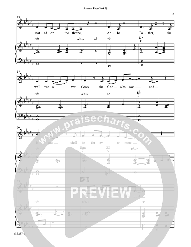 Amen (Choral Anthem SATB) Anthem (SATB/Piano) (Word Music / Arr. David Wise / Orch. David Shipps)