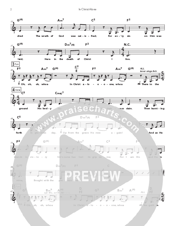In Christ Alone (Kids) Lead Sheet Melody (Doorpost Songs / Dave and Jess Ray)