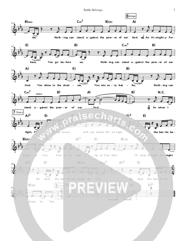 Battle Belongs (Kids) Lead Sheet Melody (Doorpost Songs / Dave and Jess Ray)