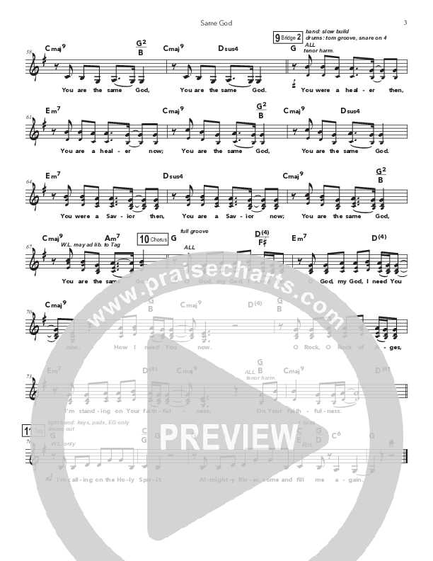 Same God (Kids) Lead Sheet (SAT) (Doorpost Songs / Dave and Jess Ray)