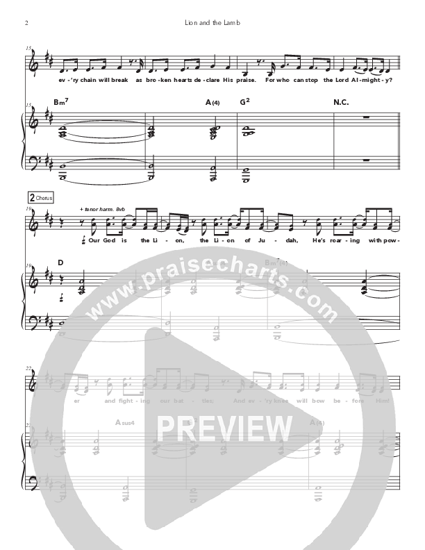 The Lion And The Lamb (Kids) Piano/Melody (Doorpost Songs / Dave and Jess Ray)