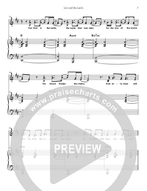 The Lion And The Lamb (Kids) Piano/Melody (Doorpost Songs / Dave and Jess Ray)