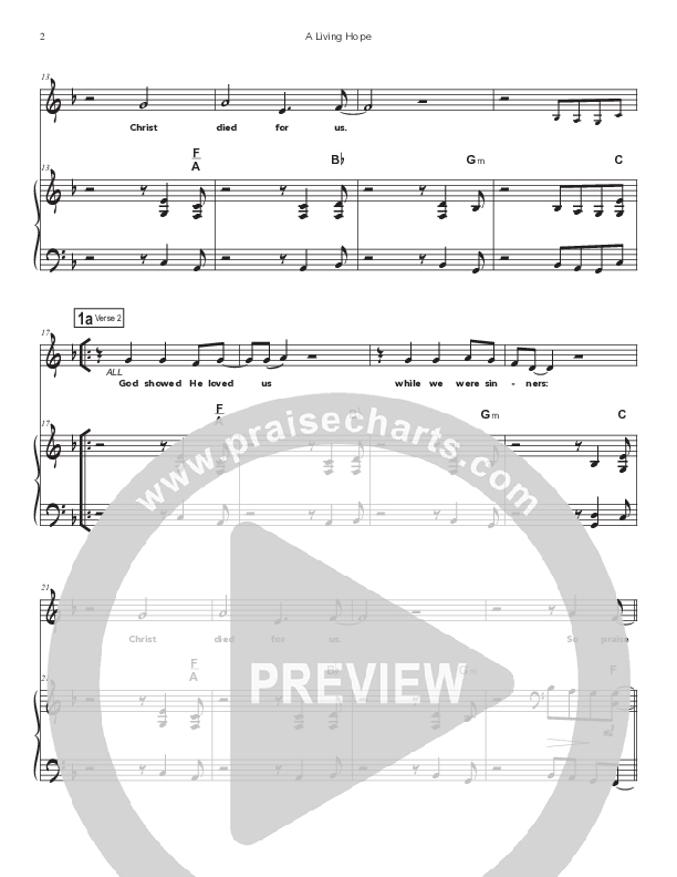 A Living Hope Piano/Melody (Doorpost Songs / Dave and Jess Ray)