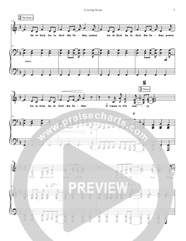 A Living Hope Piano/Melody (Doorpost Songs / Dave and Jess Ray)