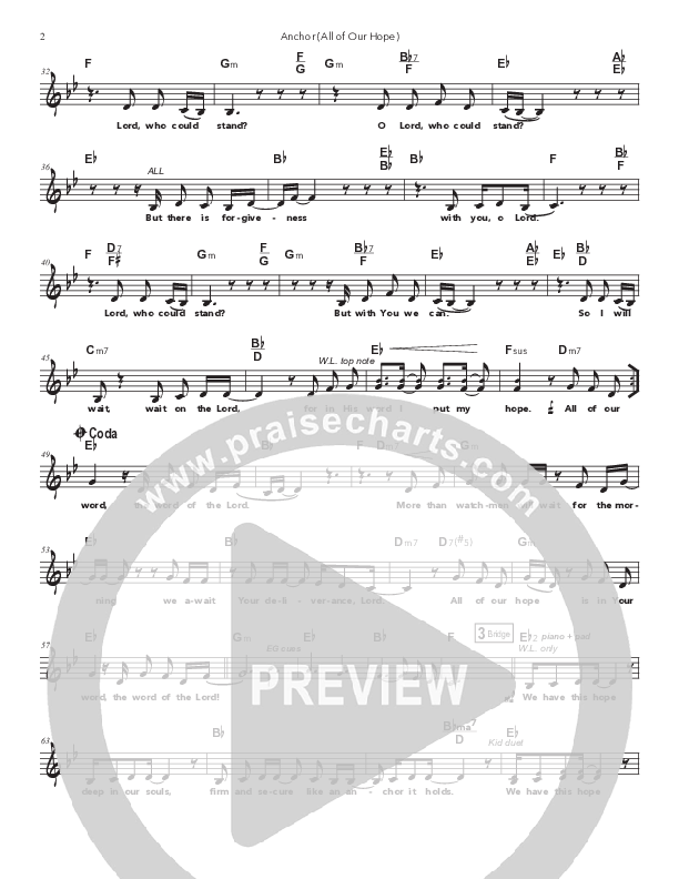 Anchor (All Our Hope) Piano/Vocal Pack (Doorpost Songs / Dave and Jess Ray)