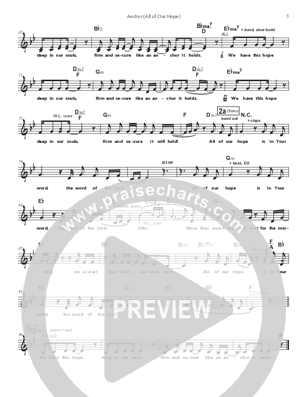 Anchor (All Our Hope) Piano/Vocal Pack (Doorpost Songs / Dave and Jess Ray)