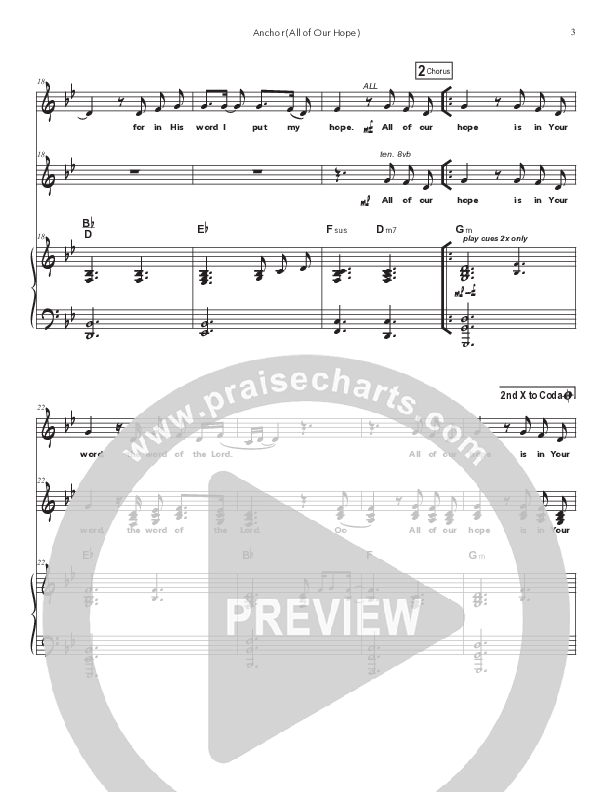 Anchor (All Our Hope) Piano/Melody (Doorpost Songs / Dave and Jess Ray)