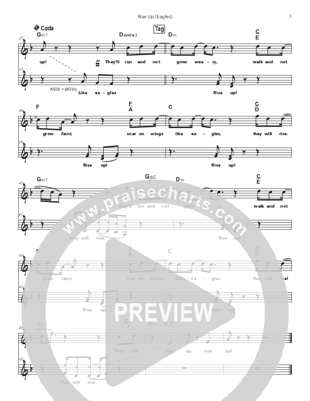 Rise Up (Eagles) Piano/Vocal Pack (Doorpost Songs / Dave and Jess Ray)