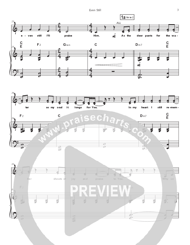 Even Still Piano/Melody (Doorpost Songs / Dave and Jess Ray)