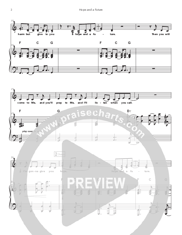 Hope And A Future Piano/Melody (Doorpost Songs / Dave and Jess Ray)