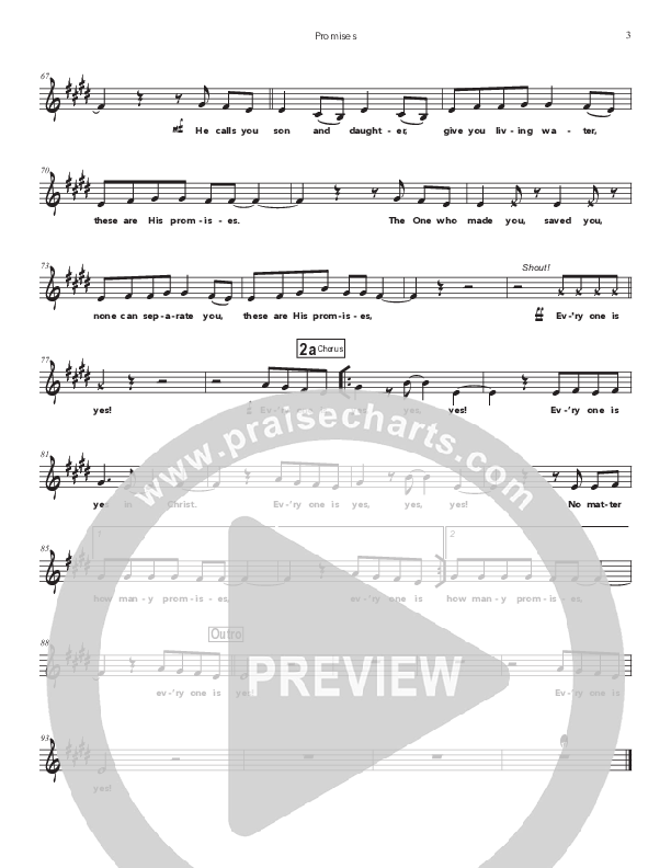 Promises Lead Sheet Melody (Doorpost Songs / Dave and Jess Ray)