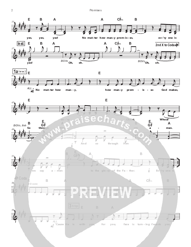 Promises Lead Sheet (SAT) (Doorpost Songs / Dave and Jess Ray)