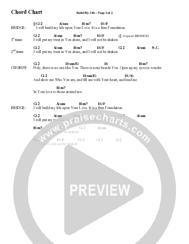Build My Life (Choral Anthem SATB) Chord Chart (Word Music / Arr. Cliff Duren)