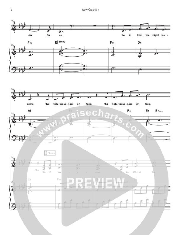 New Creation Piano/Melody (Doorpost Songs / Dave and Jess Ray)