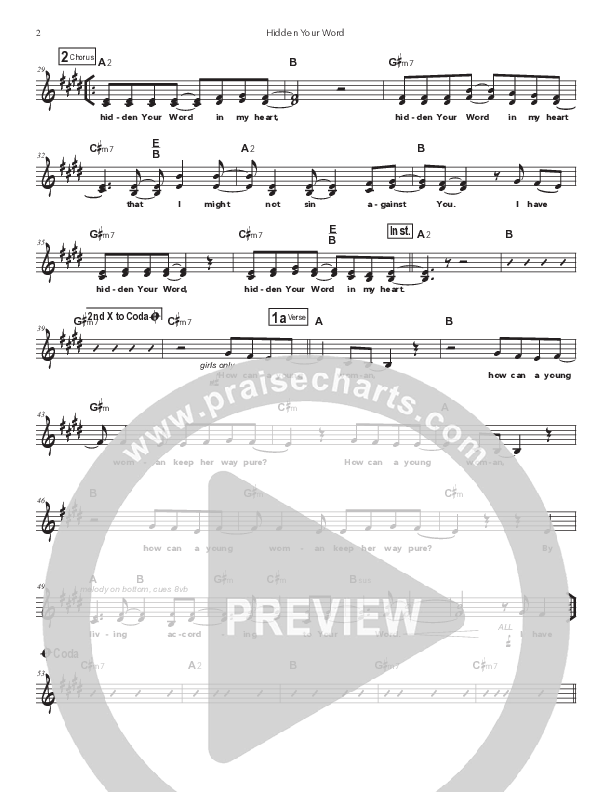 Hidden Your Word Piano/Vocal Pack (Doorpost Songs / Dave and Jess Ray)