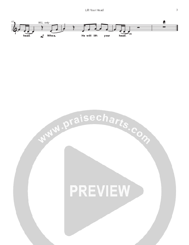 Lift Your Head Lead Sheet Melody (Doorpost Songs / Dave and Jess Ray)