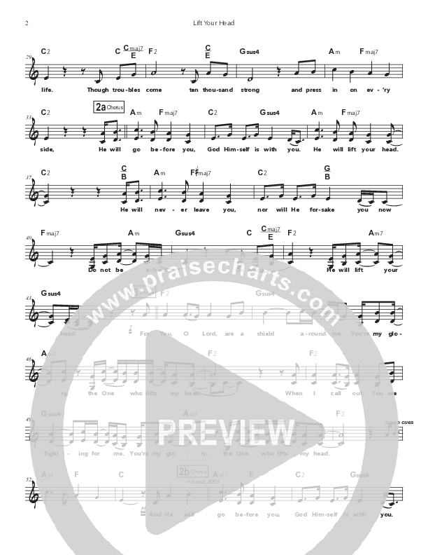 Lift Your Head Lead Sheet (SAT) (Doorpost Songs / Dave and Jess Ray)