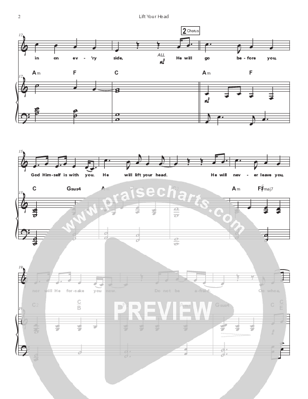 Lift Your Head Piano/Melody (Doorpost Songs / Dave and Jess Ray)