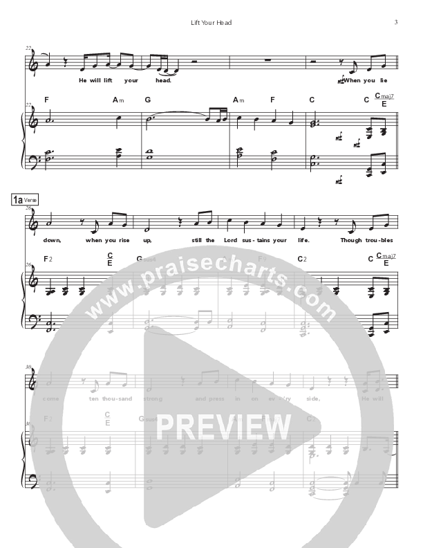 Lift Your Head Piano/Melody (Doorpost Songs / Dave and Jess Ray)