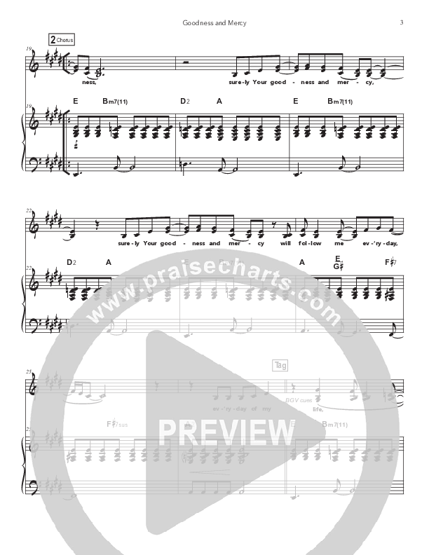 Goodness And Mercy Piano/Melody (Doorpost Songs / Dave and Jess Ray)