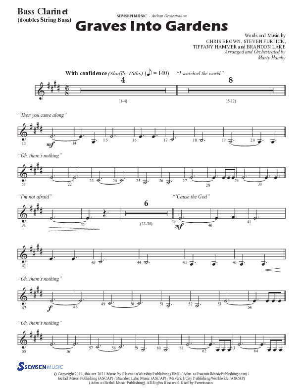 Graves Into Gardens (Choral Anthem SATB) Bass Clarinet (Semsen Music / Arr. Marty Hamby)