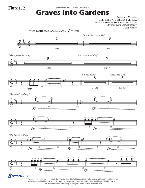 Graves Into Gardens (Choral Anthem SATB) Flute 1/2 (Semsen Music / Arr. Marty Hamby)