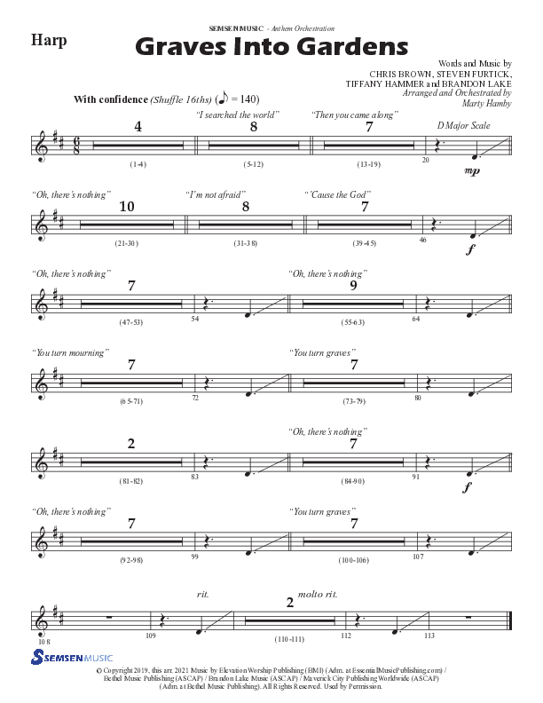 Graves Into Gardens (Choral Anthem SATB) Harp (Semsen Music / Arr. Marty Hamby)