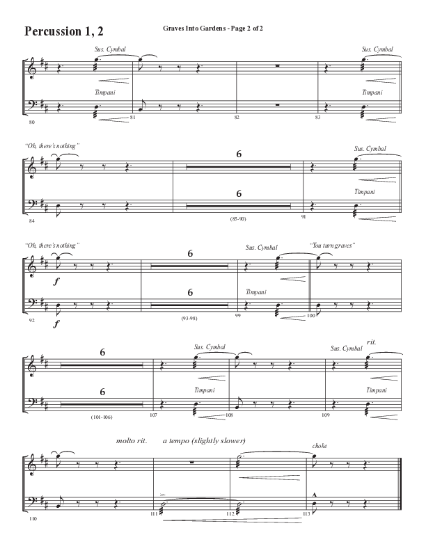 Graves Into Gardens (Choral Anthem SATB) Percussion 1/2 (Semsen Music / Arr. Marty Hamby)