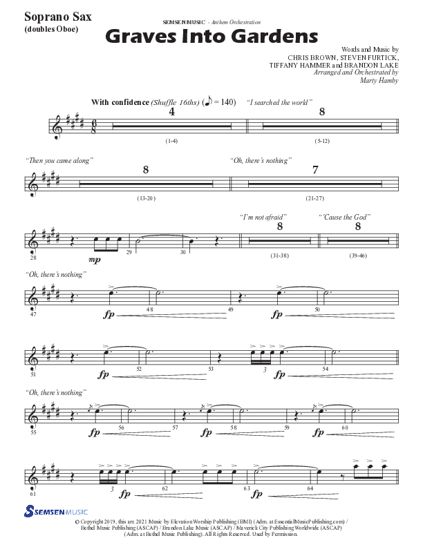 Graves Into Gardens (Choral Anthem SATB) Soprano Sax (Semsen Music / Arr. Marty Hamby)