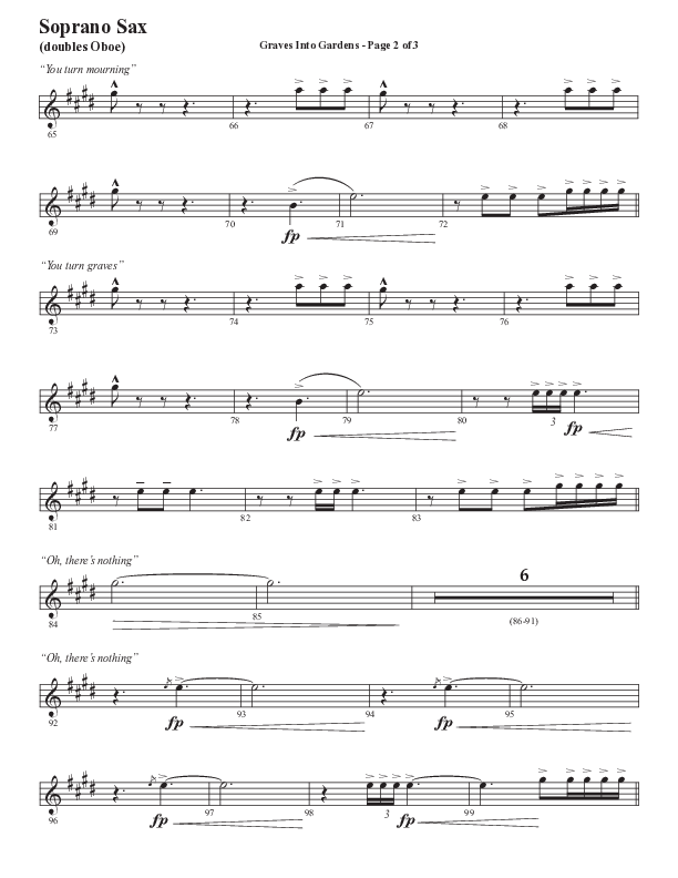Graves Into Gardens (Choral Anthem SATB) Soprano Sax (Semsen Music / Arr. Marty Hamby)