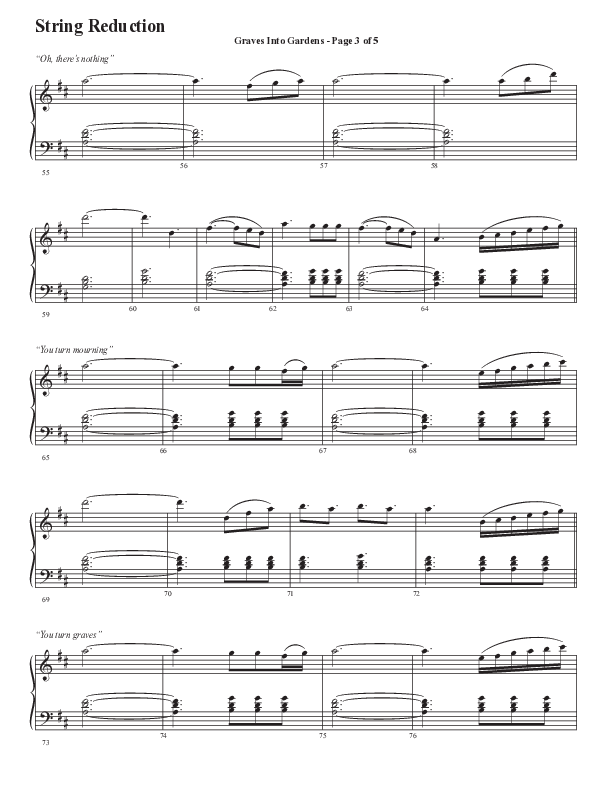 Graves Into Gardens (Choral Anthem SATB) String Reduction (Semsen Music / Arr. Marty Hamby)
