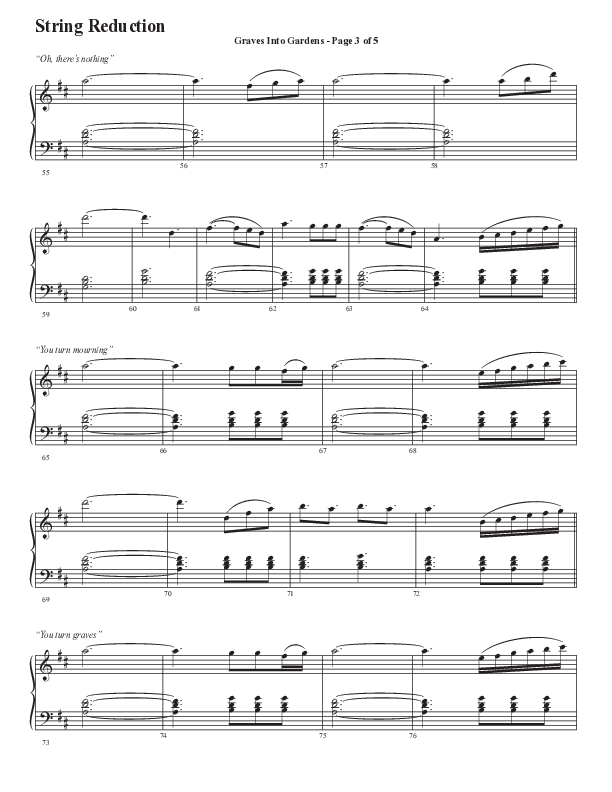 Graves Into Gardens (Choral Anthem SATB) String Reduction (Semsen Music / Arr. Marty Hamby)