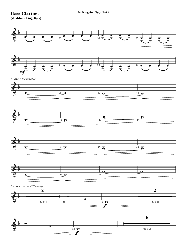 Do It Again (Choral Anthem SATB) Bass Clarinet (Word Music / Arr. David Wise)