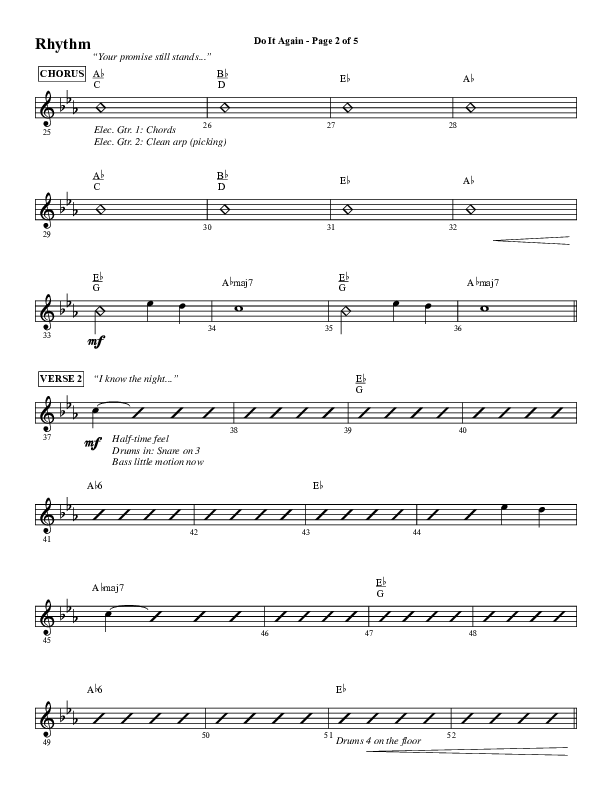Do It Again (Choral Anthem SATB) Rhythm Chart (Word Music / Arr. David Wise)