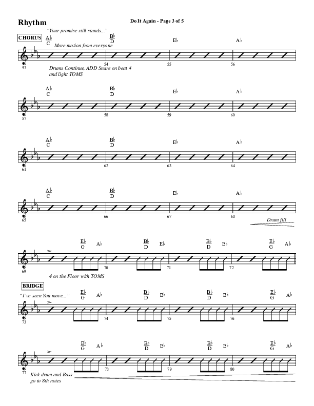 Do It Again (Choral Anthem SATB) Rhythm Chart (Word Music / Arr. David Wise)