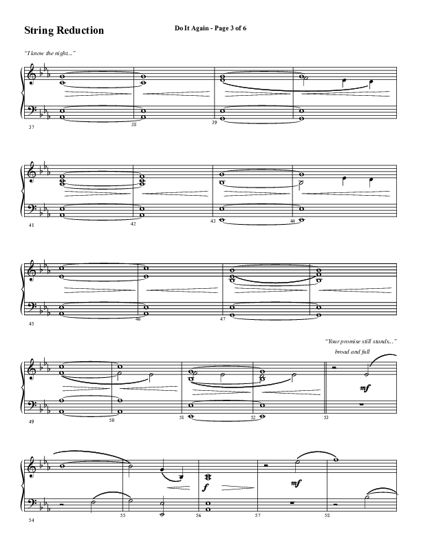 Do It Again (Choral Anthem SATB) String Reduction (Word Music / Arr. David Wise)