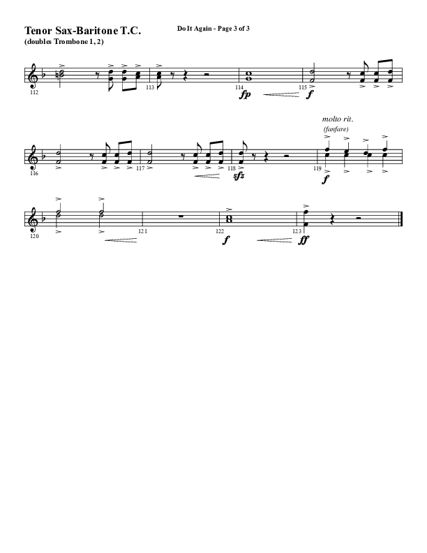 Do It Again (Choral Anthem SATB) Tenor Sax/Baritone T.C. (Word Music / Arr. David Wise)