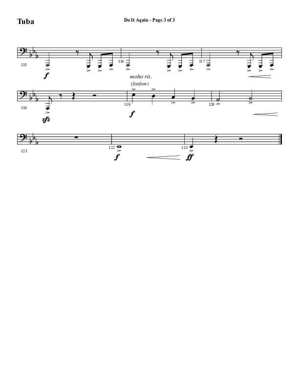 Do It Again (Choral Anthem SATB) Tuba (Word Music / Arr. David Wise)