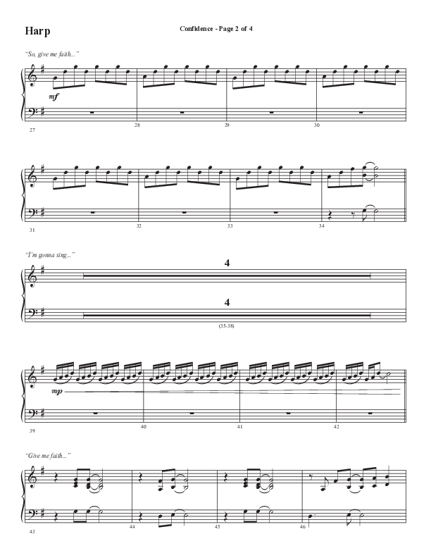 Confidence (Choral Anthem SATB) Harp (Word Music / Arr. Luke Gambill / Orch. Jared Haschek)