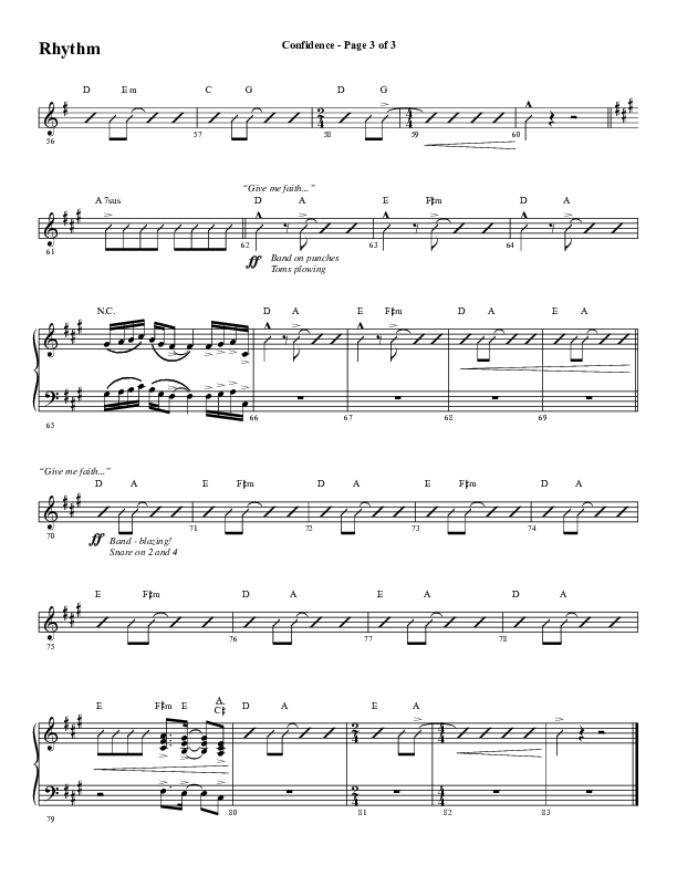 Confidence (Choral Anthem SATB) Rhythm Chart (Word Music / Arr. Luke Gambill / Orch. Jared Haschek)