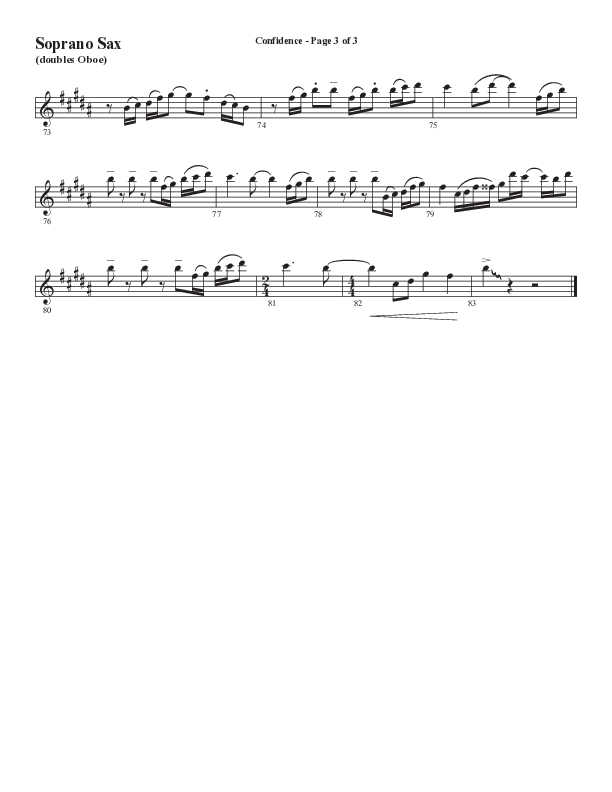 Confidence (Choral Anthem SATB) Soprano Sax (Word Music / Arr. Luke Gambill / Orch. Jared Haschek)