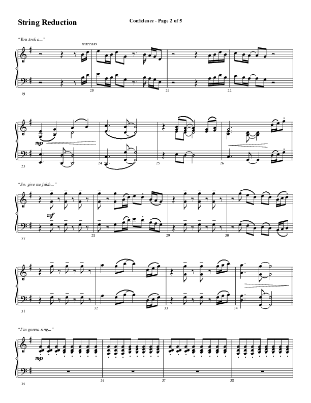 Confidence (Choral Anthem SATB) String Reduction (Word Music / Arr. Luke Gambill / Orch. Jared Haschek)
