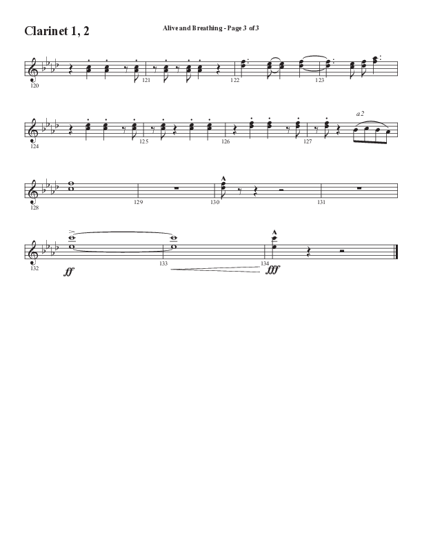 Alive And Breathing (Choral Anthem SATB) Clarinet 1/2 (Semsen Music / Arr. Daniel Semsen)