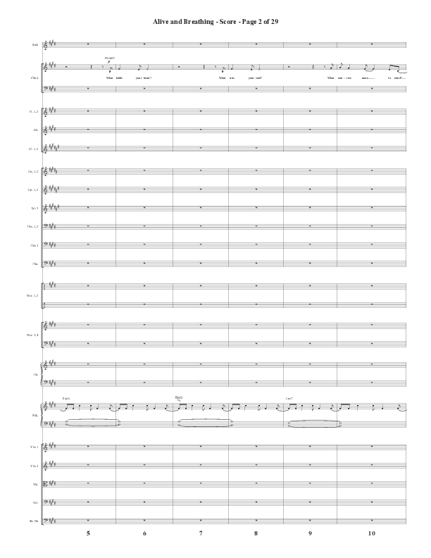 Alive And Breathing (Choral Anthem SATB) Orchestration (Semsen Music / Arr. Daniel Semsen)