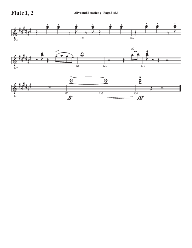 Alive And Breathing (Choral Anthem SATB) Flute 1/2 (Semsen Music / Arr. Daniel Semsen)